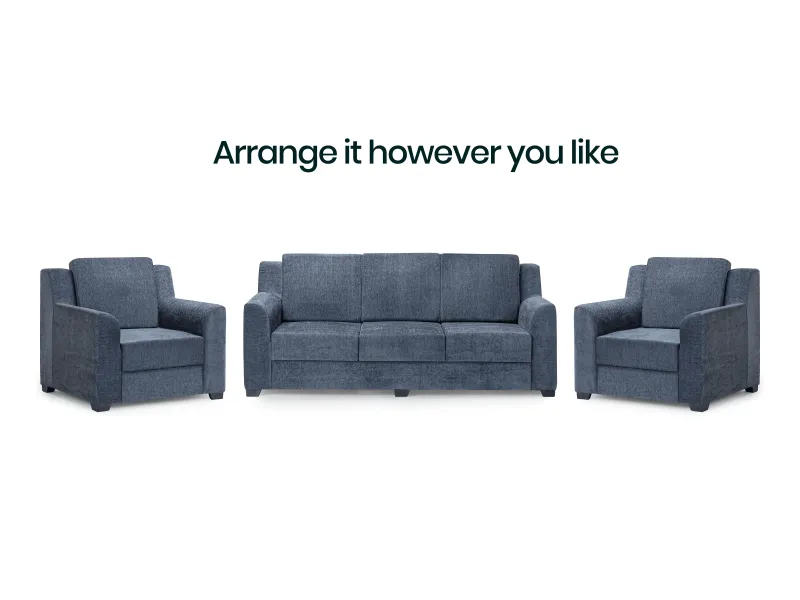 Erica Upholstered 5 Seater Sofa Set